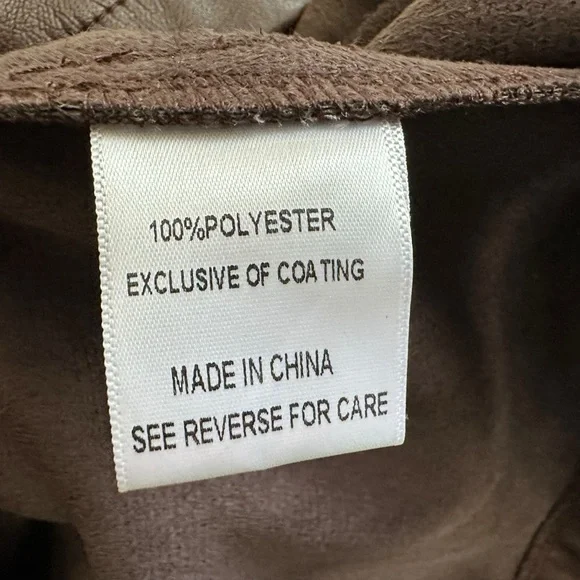 Lucy Paris Faux Leather Short Sleeve Snap Button Front Dress Sz Small Brown - Picture 5 of 7